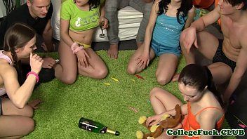 play Cruvele pulls the roulette with a bottle of champagne to see who makes xxx for the first time