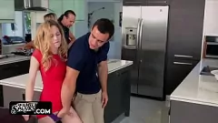 Play Petite Blonde Teen Secretly Jerks Off Her Stepson in Family Dinner