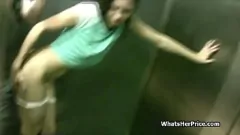 Play A Horny Teen Latina Waitress Gets Fucked in a Public Elevator for Money